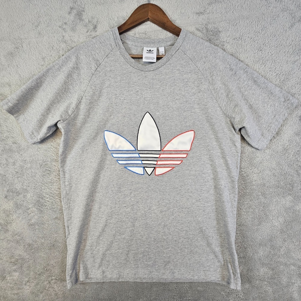 Adidas Trefoil T-Shirt Men's Large Graphic‎ Tee Cotton Blend Casual Lightweight